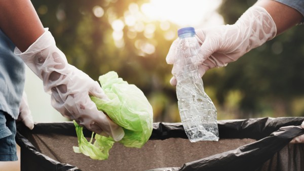 picking up trash and litter