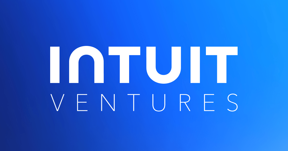 Intuit Ventures text in white over a blue gradient background.