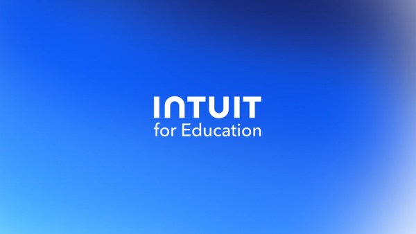 Intuit for Education logo over a blue gradient