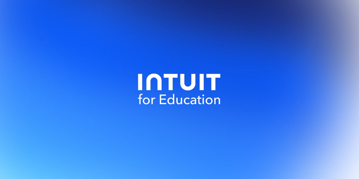 Intuit for Education logo over a blue gradient